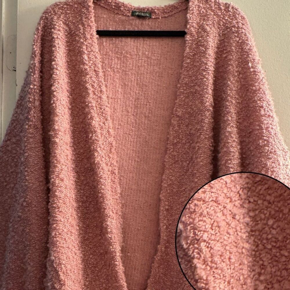 Wild Fable Mauve Pink Boucle Open Front Cardigan Sweater XL/XXL